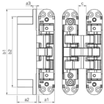 SFS gizli menteşe W-Tec 3D+160 - Teknik Çizim ve Ölçüler - a